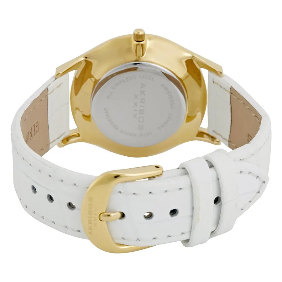 Akribos XXIV Brillianaire Gold Diamond Pave Dial Ladies Watch AK464YG