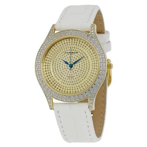 Akribos XXIV Brillianaire Gold Diamond Pave Dial Ladies Watch AK464YG