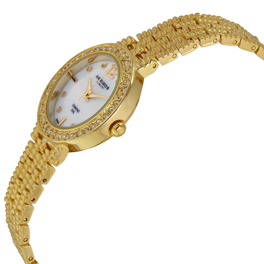 Akribos Xxiv Mother of Pearl Dial Gold-tone Alloy Ladies Watch AK757YG