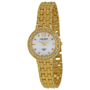 Akribos Xxiv Mother of Pearl Dial Gold-tone Alloy Ladies Watch AK757YG
