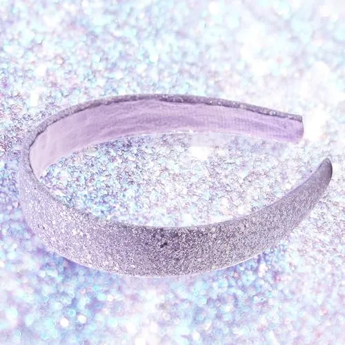 AlamnoFu Glitter Headbands for Girls Wide Sparkly Headbands for Little Girl Hair Accessories Thick Bling Hairband for Children