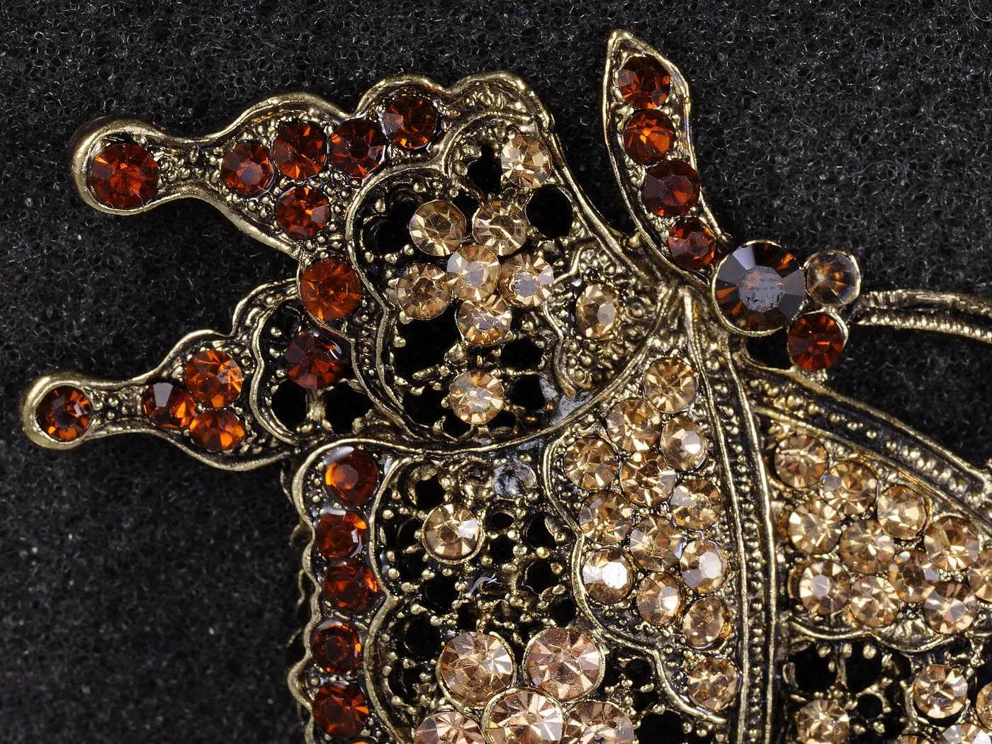Alilang Women's Shine Swarovski Crystal Elements Butterfly Flying Bug Brooch Pin Red Topaz