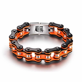 Local Craft Cycolinks Punk Orange Mens Bike Chain Bracelet