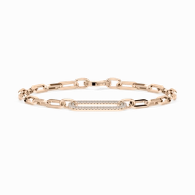 Valuable Mixes Breathable Material 1/3 ctw Round Lab Grown Diamond Chain Link Bracelet  - 7 Inches