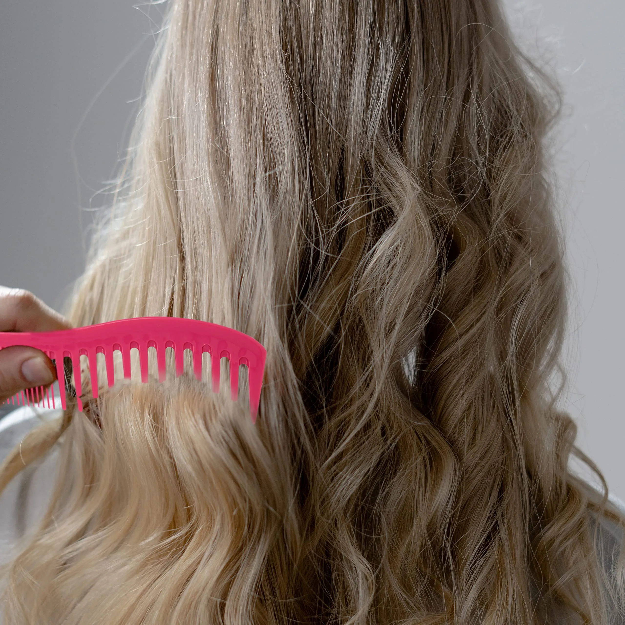 Allegro Combs 1001 Wide Tooth Teasing Shampoo Hair Combs Space Tooth Barber Curly Wavy Hair Parting Stylist Detangler Wig Combs Flexible Usa 2 Pcs. (Pink)