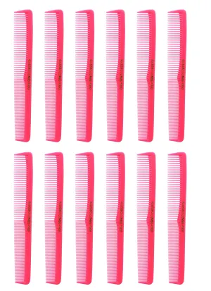 Allegro Combs 400 Barber Combs Cutting Combs All Purpose Combs 12 Pk. (Neon Pink)