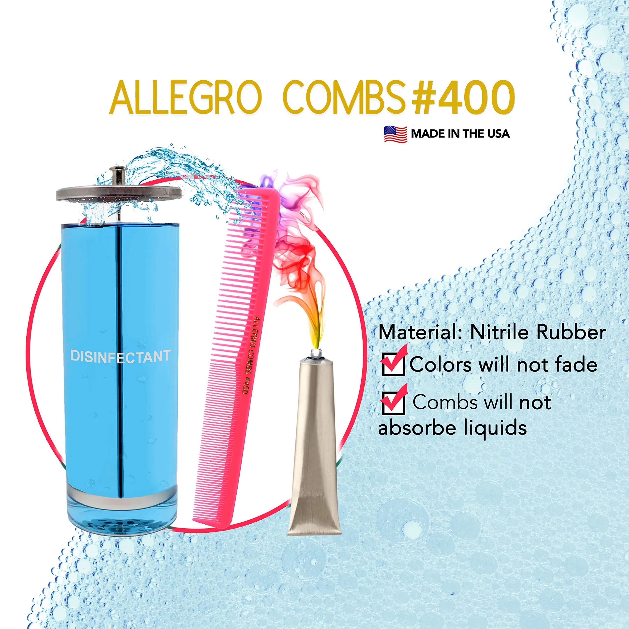 Allegro Combs 400 Barber Combs Cutting Combs All Purpose Combs 12 Pk. (Neon Pink)