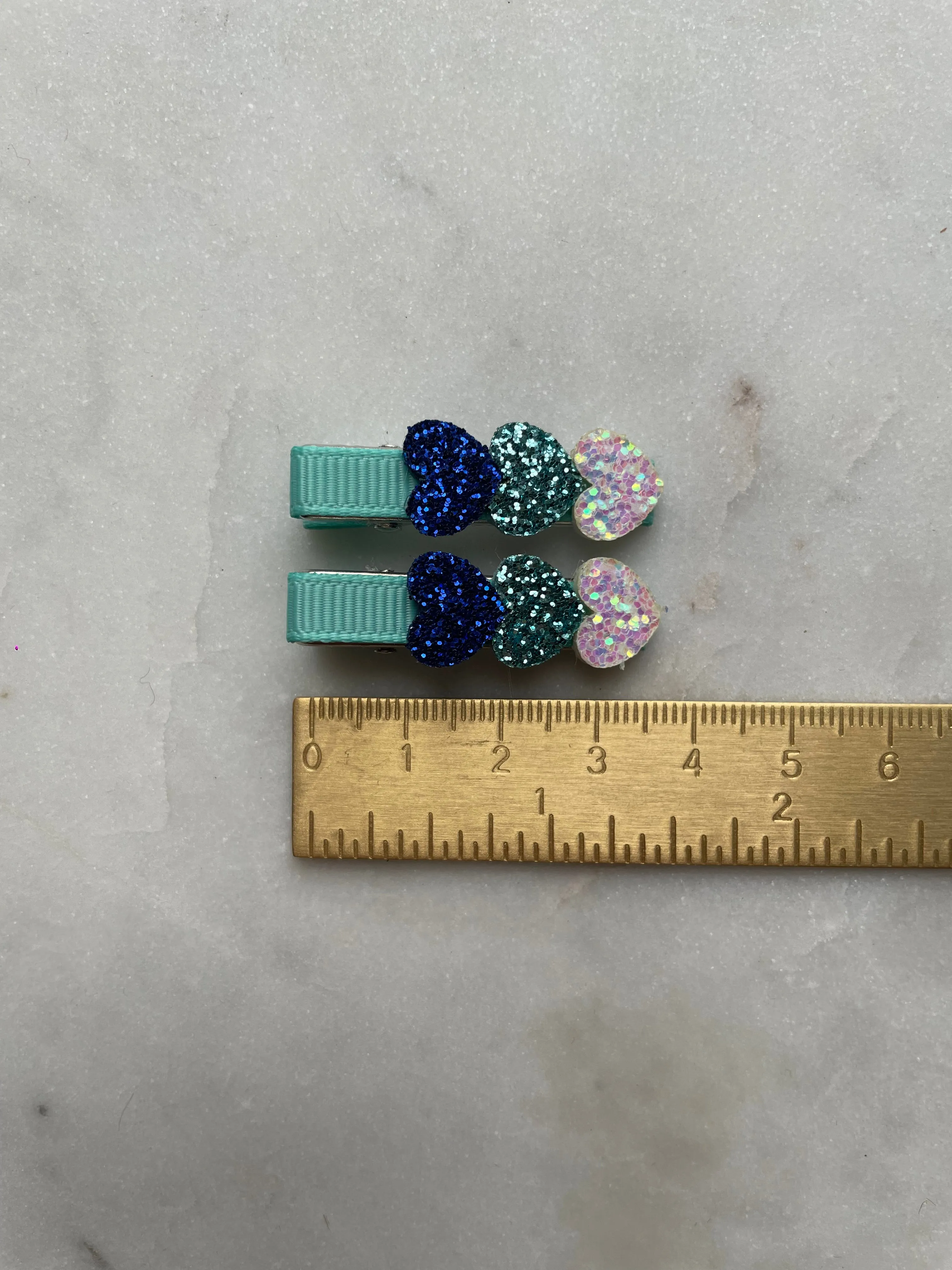 Alligator Clip Set | Trio Hearts Blue
