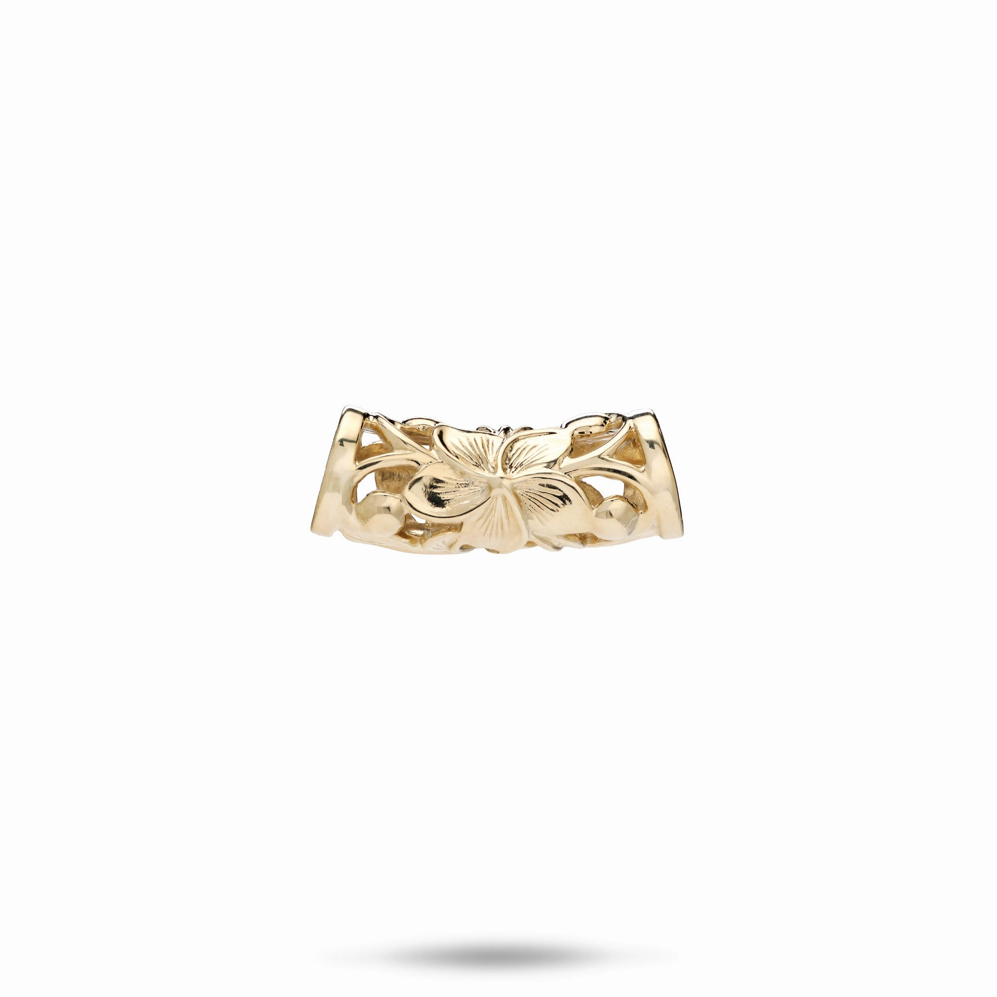 Versatile Craft Chic Choice Hawaiian Heirloom Plumeria Scroll Barrel Pendant in Gold - 7mm