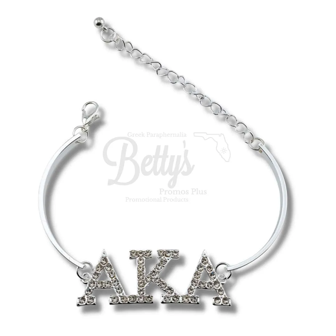 Alpha Kappa Alpha AKA Greek Letters Rhinestone Crystal Bracelet, AKA Bracelet