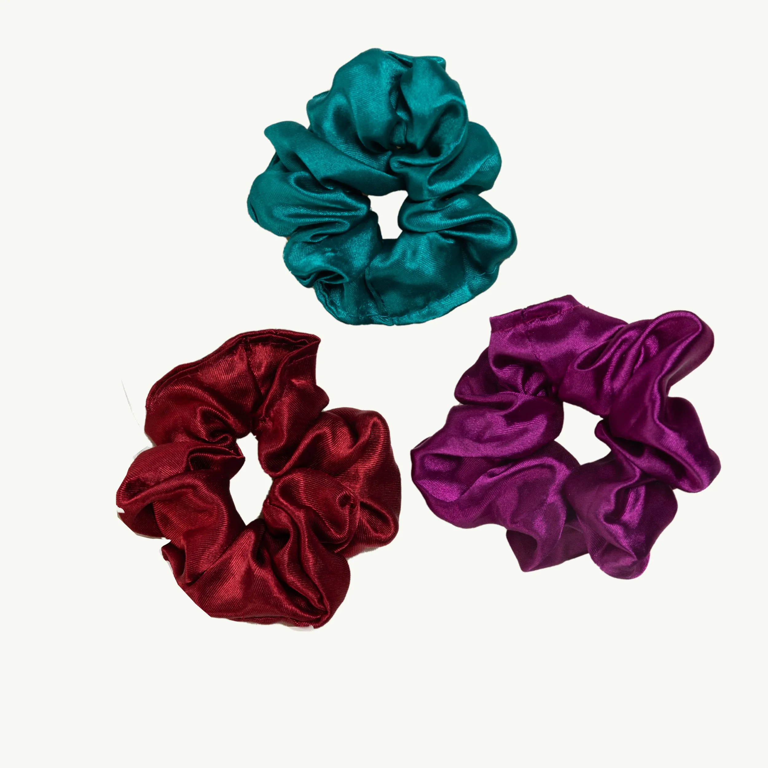 Alps Goodness Super Soft Satin Scrunchies (Pack of 3) | Frizz-Free Hair | No Hair Breakage