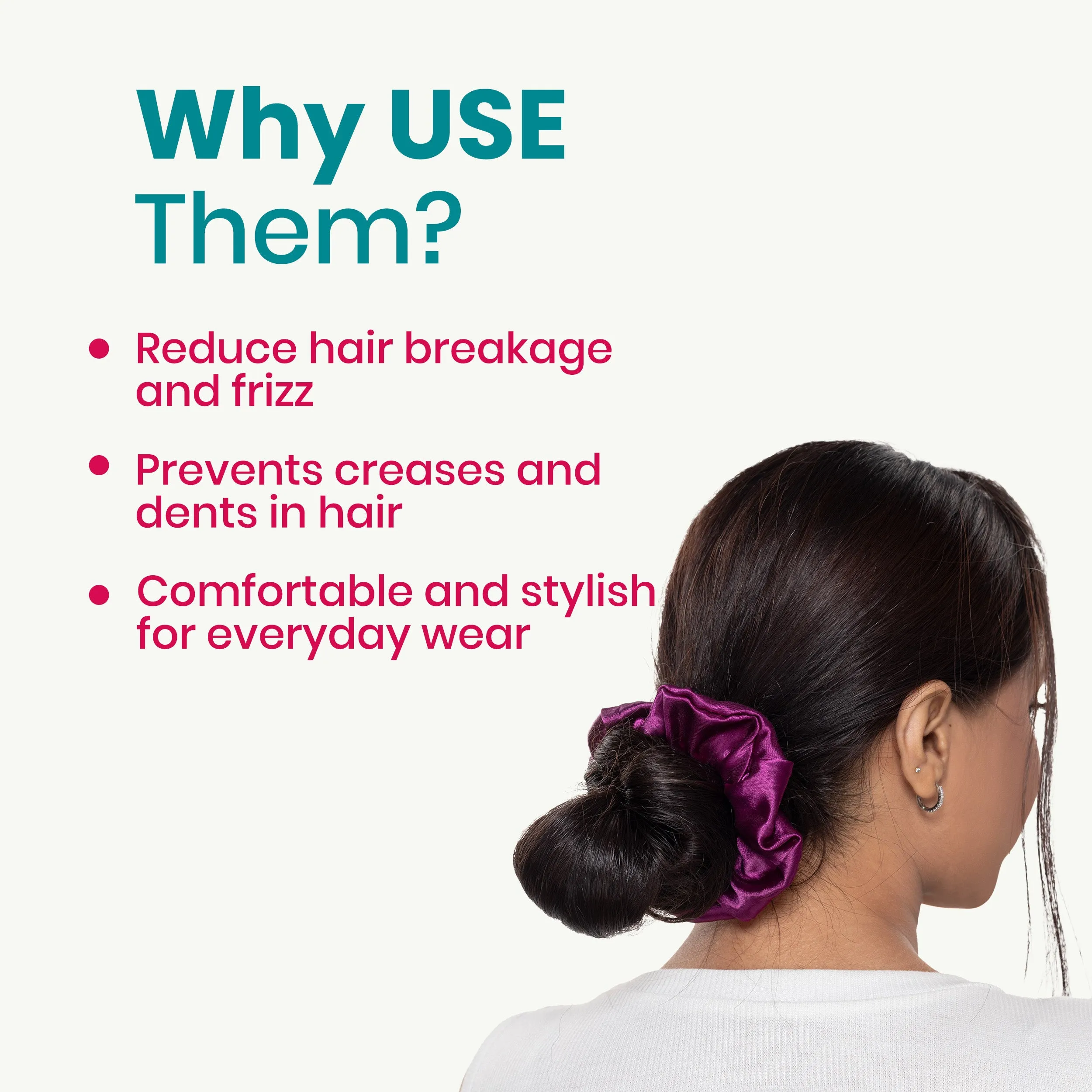 Alps Goodness Super Soft Satin Scrunchies (Pack of 3) | Frizz-Free Hair | No Hair Breakage