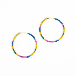 Altiplano - Beaded Hoop Earrings - Juicy