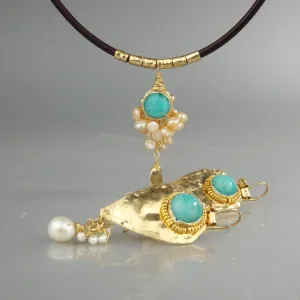 Amazonite Necklace Earrings Set