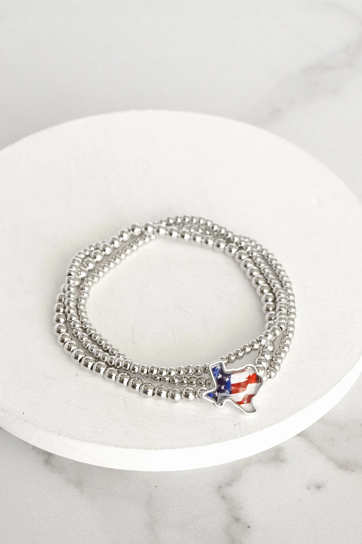 American Flag 4th of July Bracelets CCB ball beads Paperclip chain Gold Silver tone - Last Chance Holy Composites Fortunate Mixes