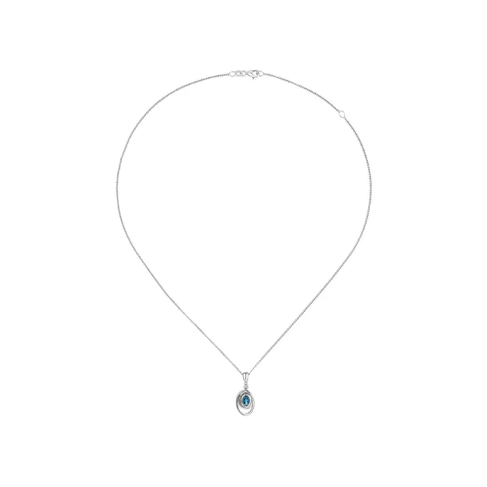 Amore Argento Sterling Silver Blue Topaz & CZ Swirl Pendant