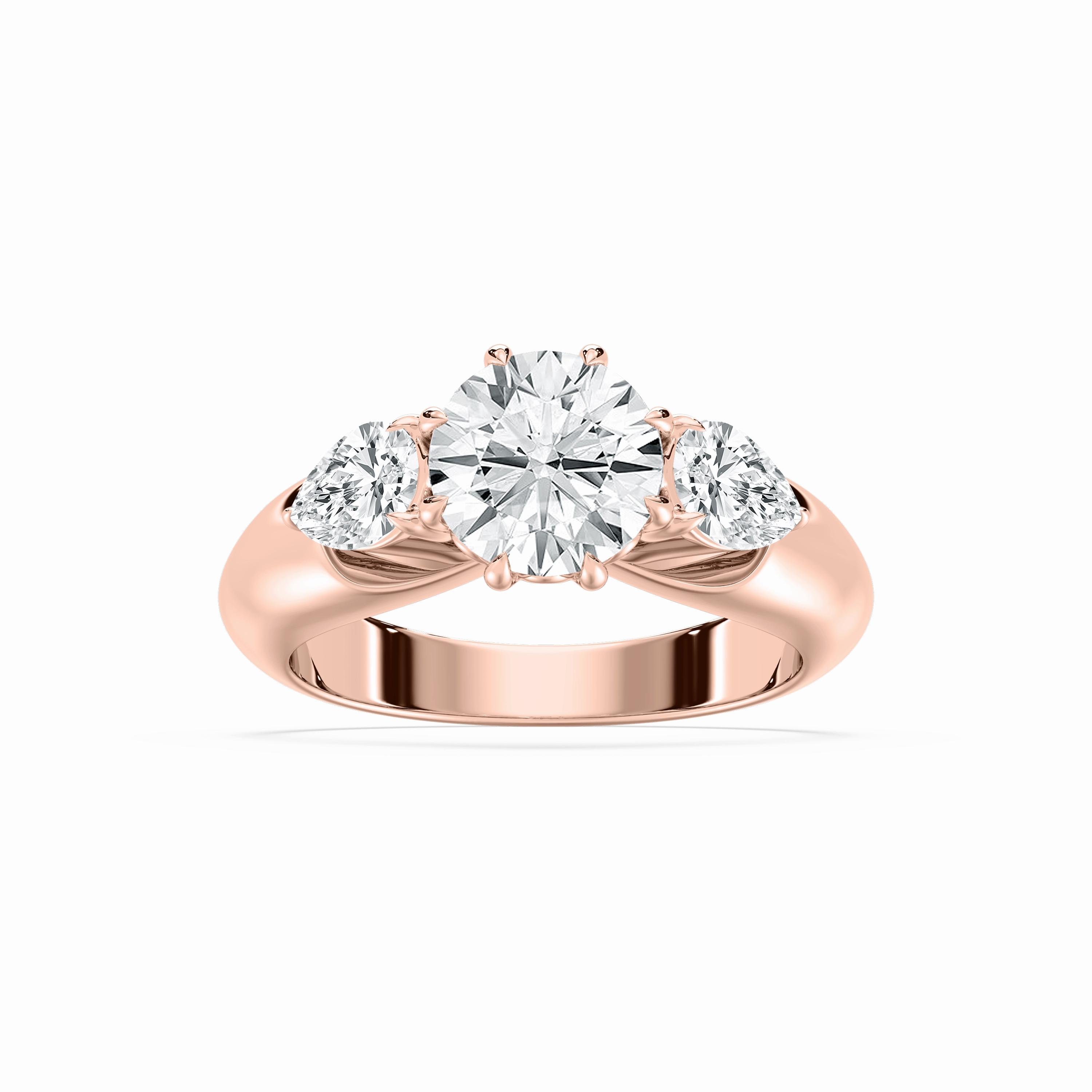 Anaiah 3 ctw Round Lab Grown Diamond Pear Duo Three Stone Engagement Ring Favorite Accessory