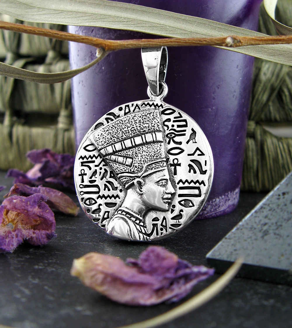 Ancient Egyptian Queen Nefertiti Oxidized Pendant Marvelous Gift