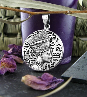 Ancient Egyptian Queen Nefertiti Oxidized Pendant Marvelous Gift