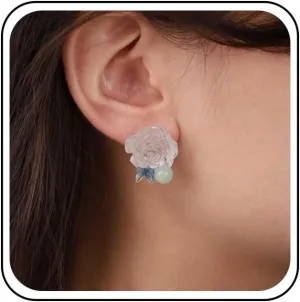 Andelaisi Boho Transparent Flower Earrings Vintage Resin Flower Earrings Acrylic Flower Studs Earrings Minimalist Flower Earrings Jewelry for Women