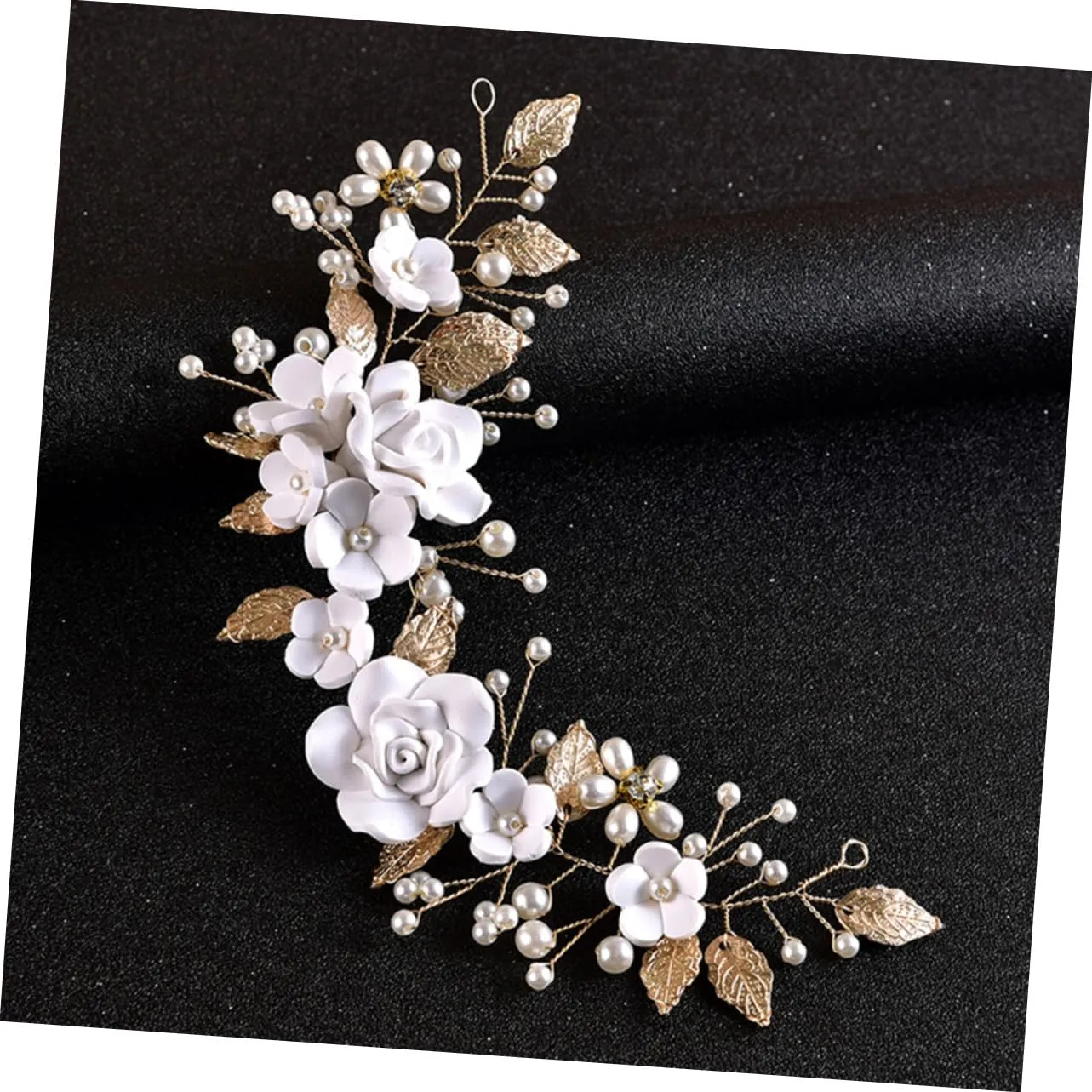 Angoily Gold Wedding Hair Piece Pearl Bridal Hair Comb Wedding Headpiece for Women
