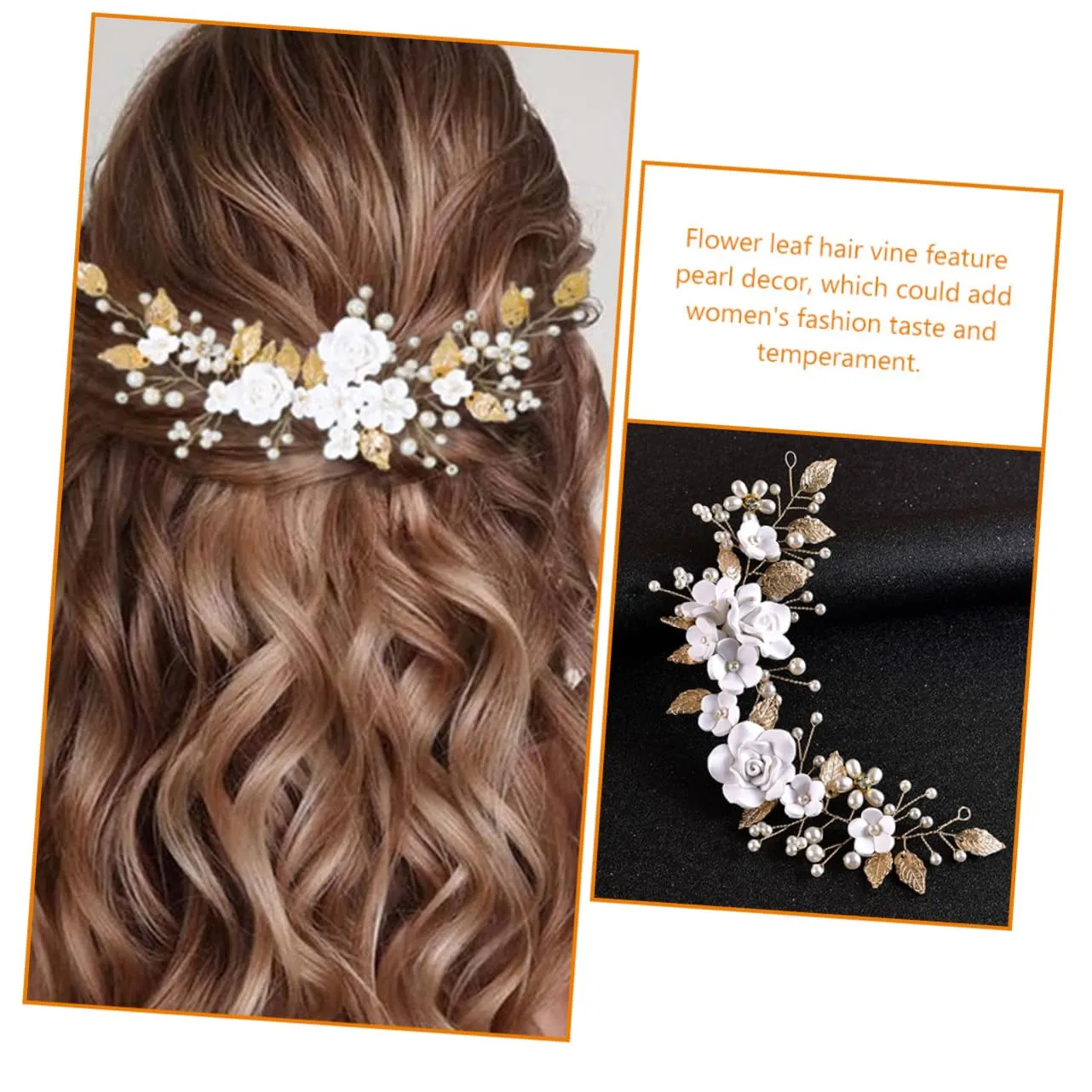 Angoily Gold Wedding Hair Piece Pearl Bridal Hair Comb Wedding Headpiece for Women