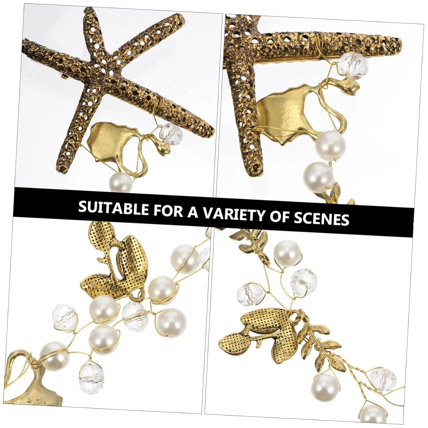 Angoily Pearl Hoops Headband Wedding Headpiece for Bride Fashion Jewelry for Women