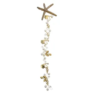 Angoily Pearl Hoops Headband Wedding Headpiece for Bride Fashion Jewelry for Women