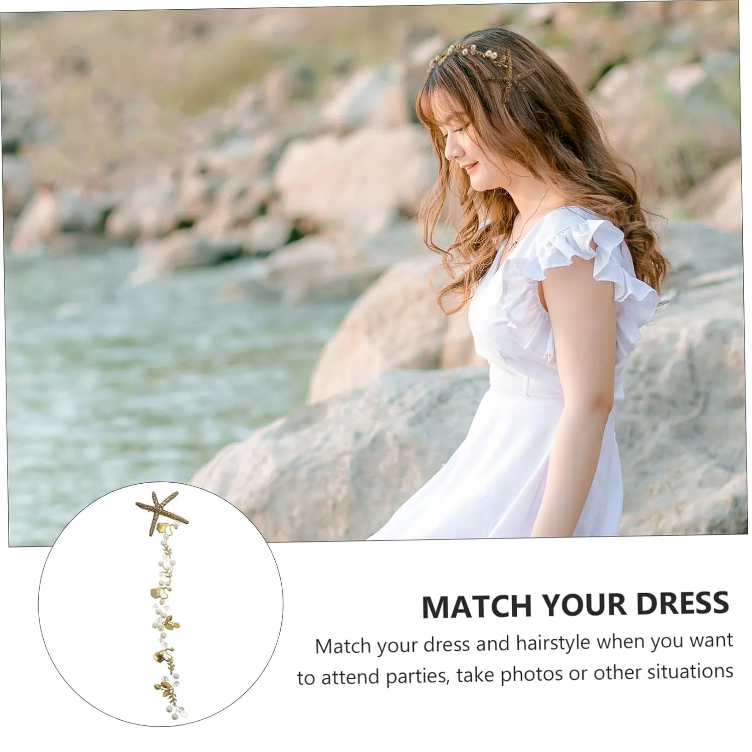 Angoily Pearl Hoops Headband Wedding Headpiece for Bride Fashion Jewelry for Women