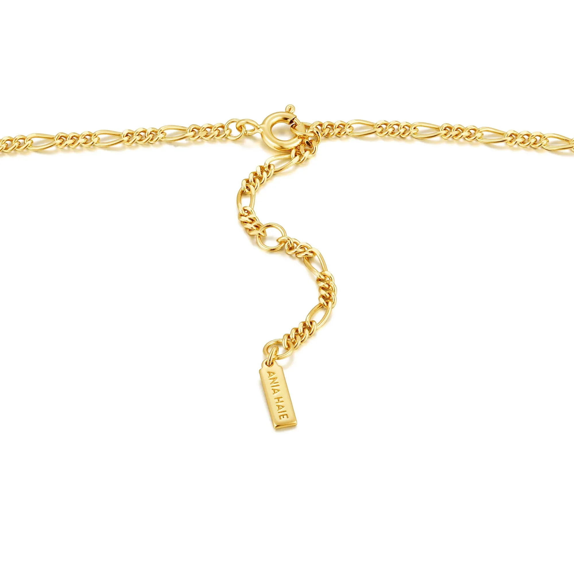 Ania Haie Gold Mother-of-Pearl Compass Figaro Necklace