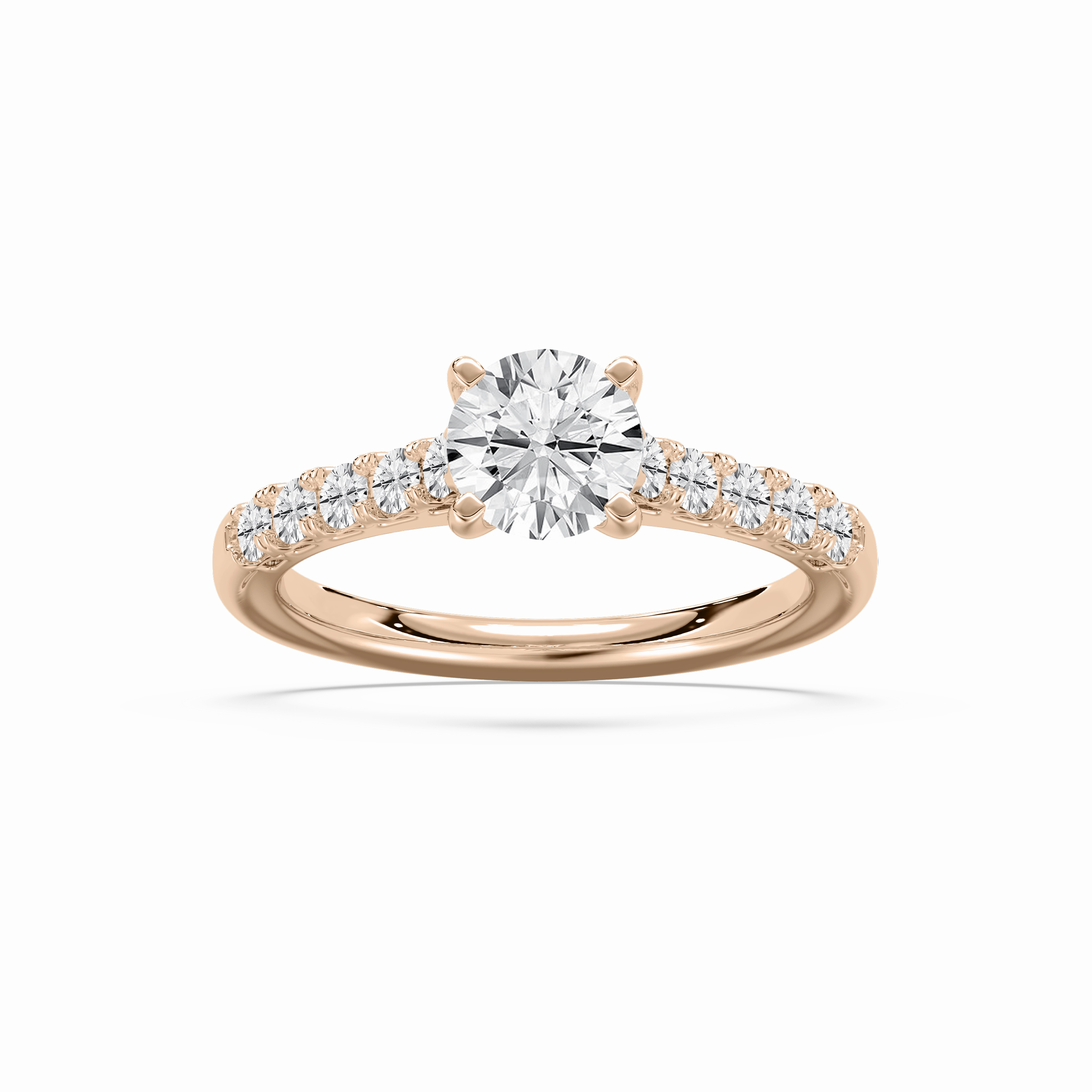 Anika 1 1?? ctw Round Lab Grown Diamond Bridge Side Stone Engagement Ring Contemporary Use Seasonal Spark
