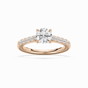 Anika 1 1?? ctw Round Lab Grown Diamond Bridge Side Stone Engagement Ring Contemporary Use Seasonal Spark
