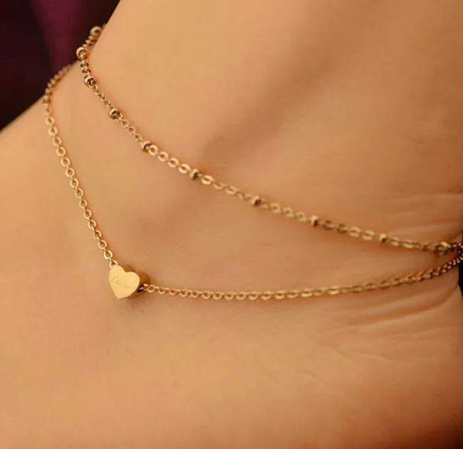 Anklet Beach Sexy Gold Anklet Love Heart Ankle