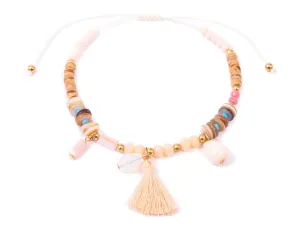 Anklet  -  String Cord Sea-Sand Wooden Beads