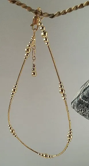 Anklet - Tube & Ball (14K Gold Fill)