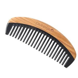 Anti-Static Horn Sandalwood Wooden Wide Tooth Hair Comb