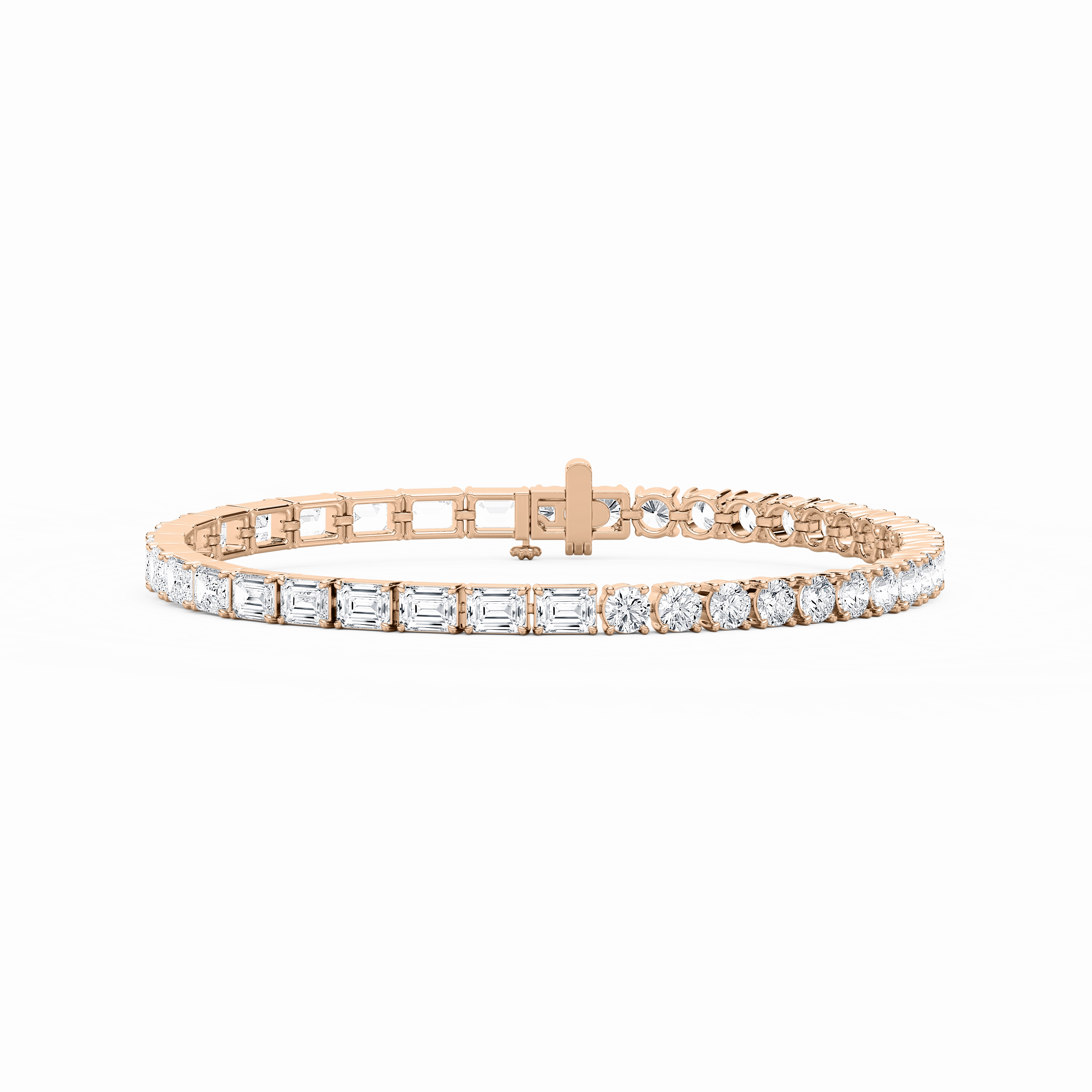 Leading Style 9 1?? ctw Emerald and Round Lab Grown Diamond Tennis Bracelet - 7 Inches