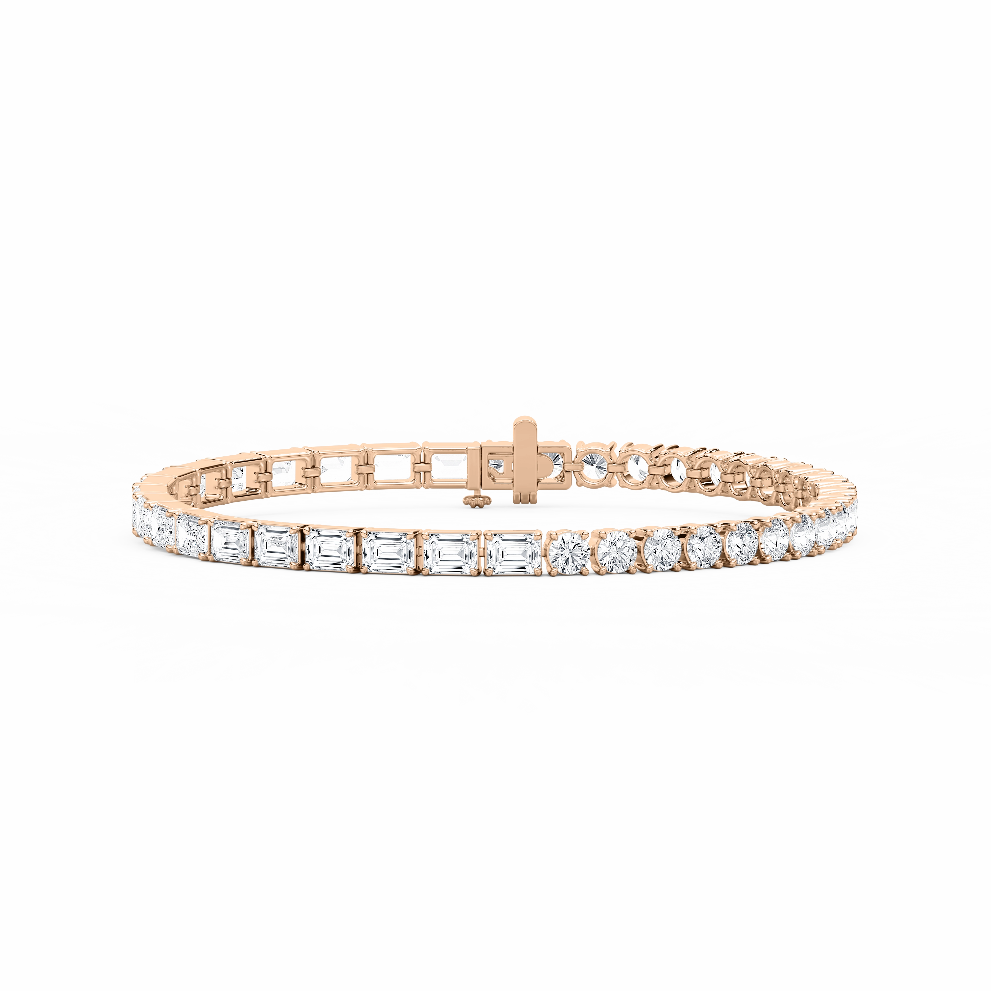 9 1?? ctw Emerald and Round Lab Grown Diamond Tennis Bracelet - 7 Inches Prestigious Combinations