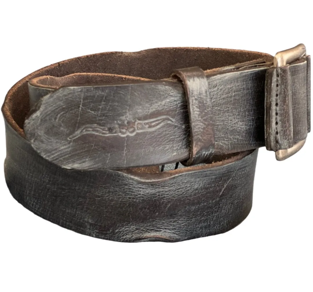 ARICHI Handmade Polished Black Leather Belt – Premium Genuine Leather for Men and Women, Classic Durable Design