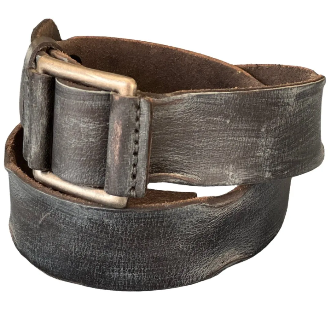 ARICHI Handmade Polished Black Leather Belt – Premium Genuine Leather for Men and Women, Classic Durable Design
