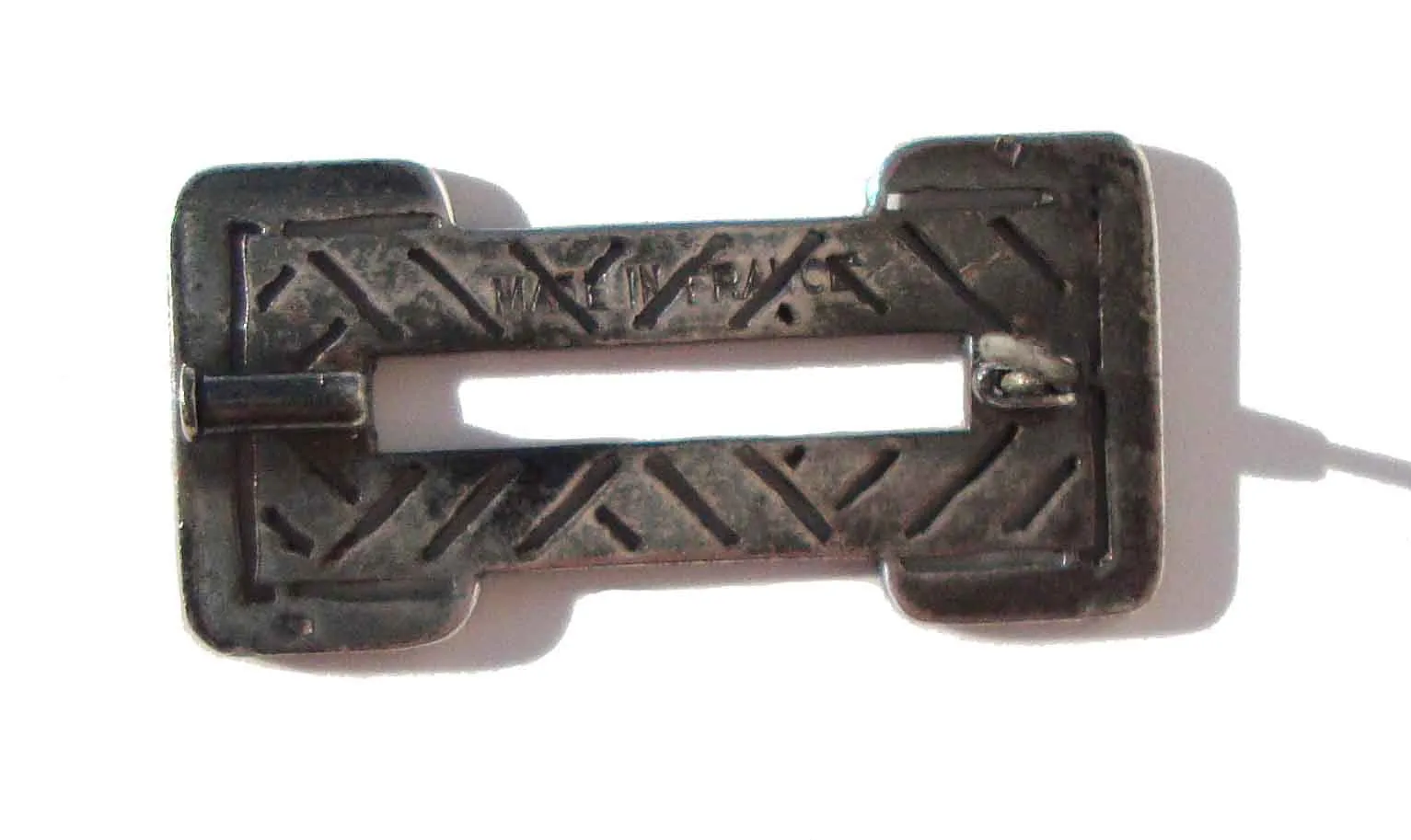 Art Deco Brooch French Silver Marcasites & Red Enamel Pin