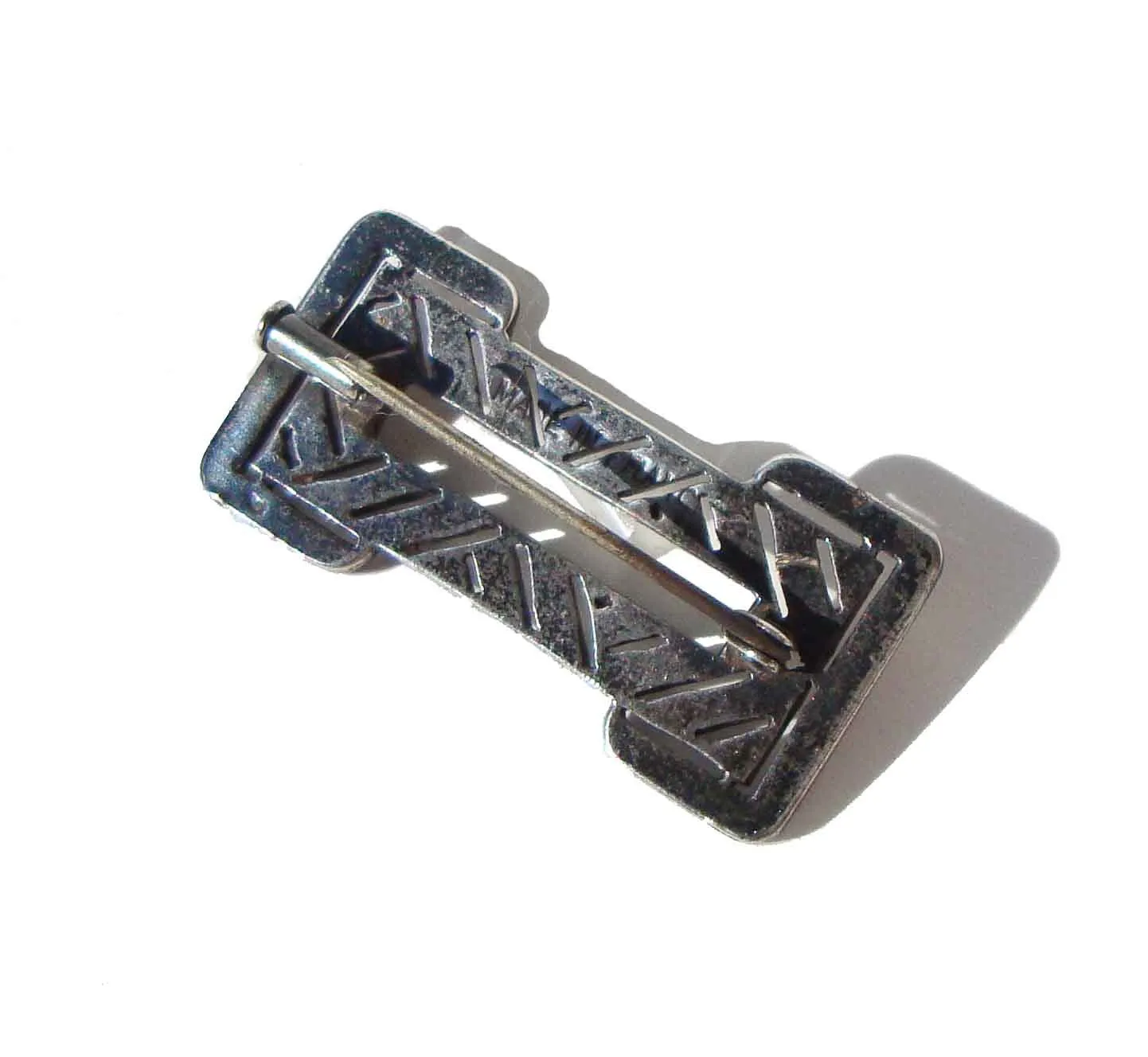 Art Deco Brooch French Silver Marcasites & Red Enamel Pin
