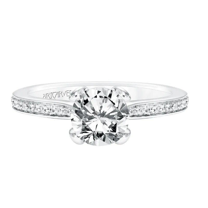 Artcarved Bridal Semi-Mounted with Side Stones Classic Diamond Engagement Ring Zelda 14K White Gold