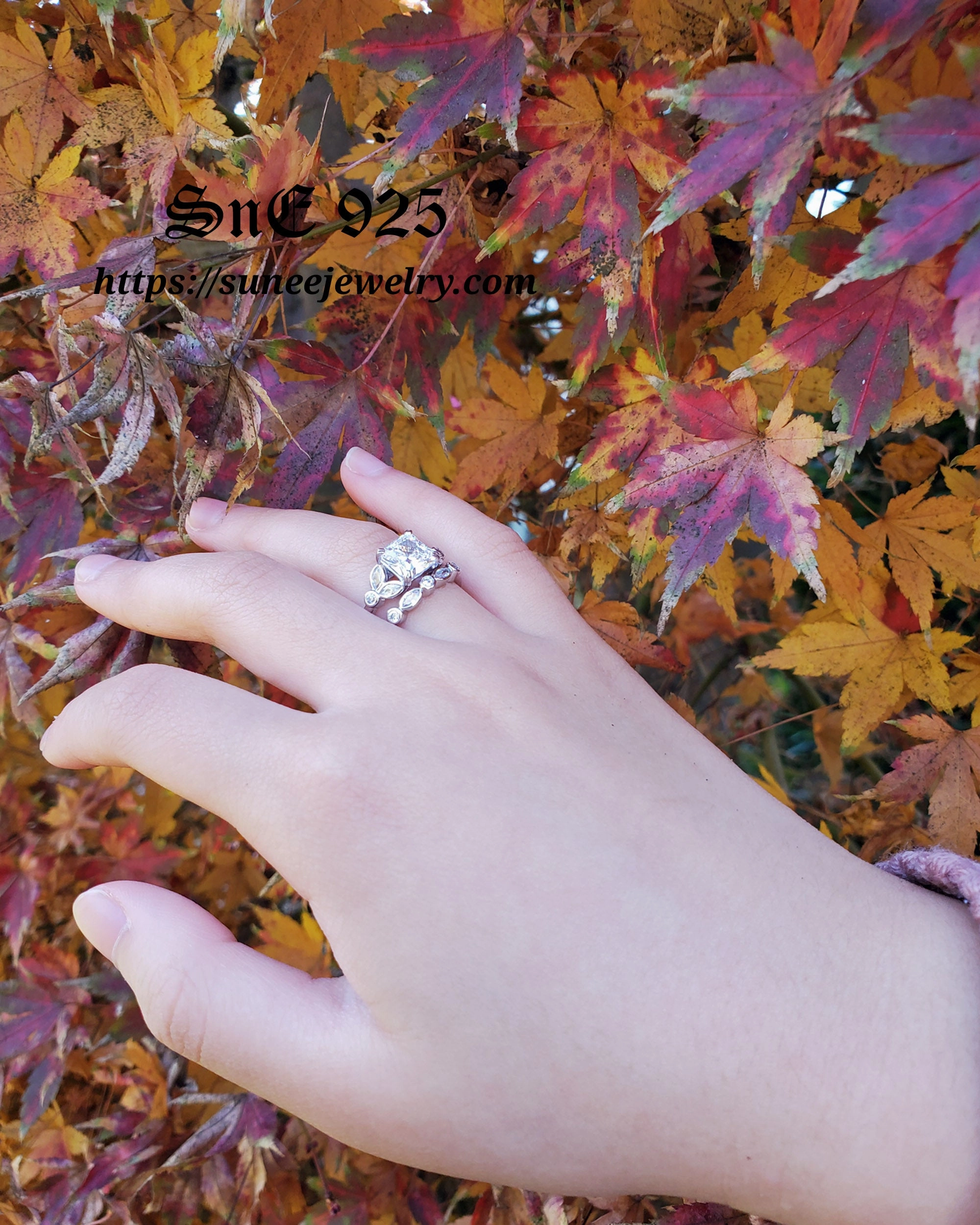 Artistic Creation HighEnd Adornment 3.8ct Princess & Dainty Art Deco Bridal Wedding Engagement Ring Diamond Simulated 925 Sterling Silver Anniversary Ring SKU:00187