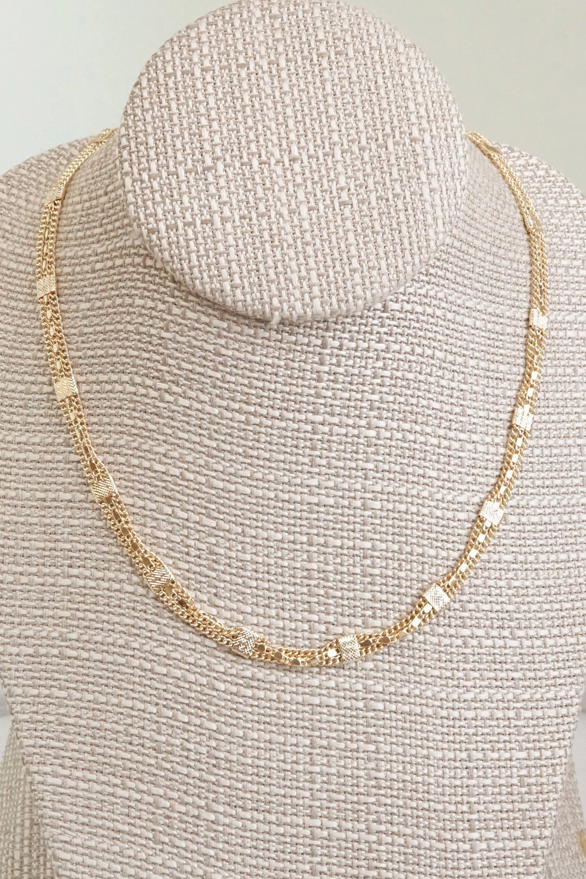 Fused station multi dainty chain necklace Gold Silver Lightweight accessory