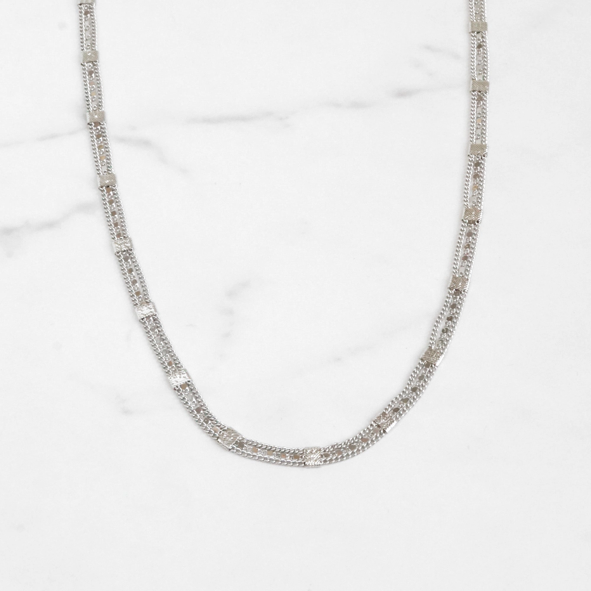 Son Gift Peaceful Style Fused station multi dainty chain necklace Gold Silver