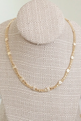 Fused station multi dainty chain necklace Gold Silver Lightweight accessory