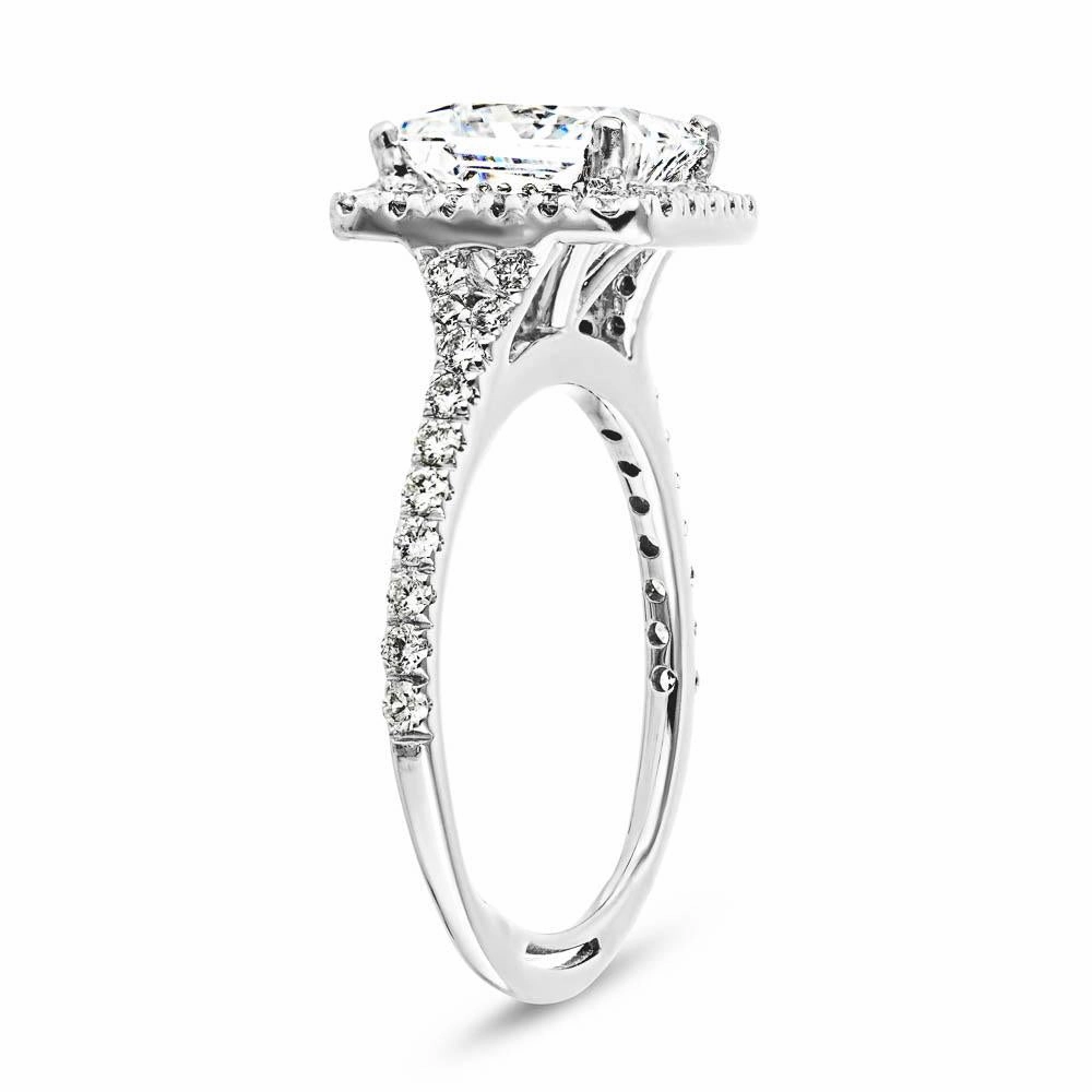 Material Thing Charlotte Princess Lab Grown Diamond Split Shank Halo Engagement Ring