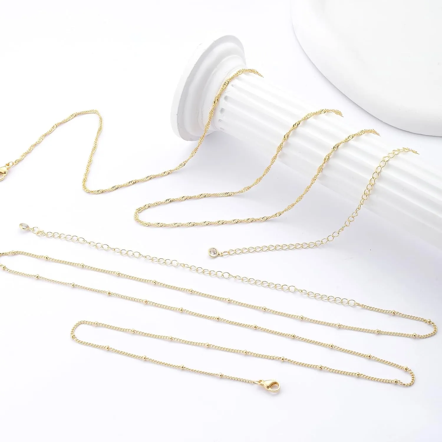 ASCOMY Waist Chains for Women 14K Gold Plated 2Pcs Body Chains Layered Cuban Pearl Satellite Beads Rope Coin Heart Pendant Belly Belt Body Chains Adjustable Bikini Body Jewelry for Women