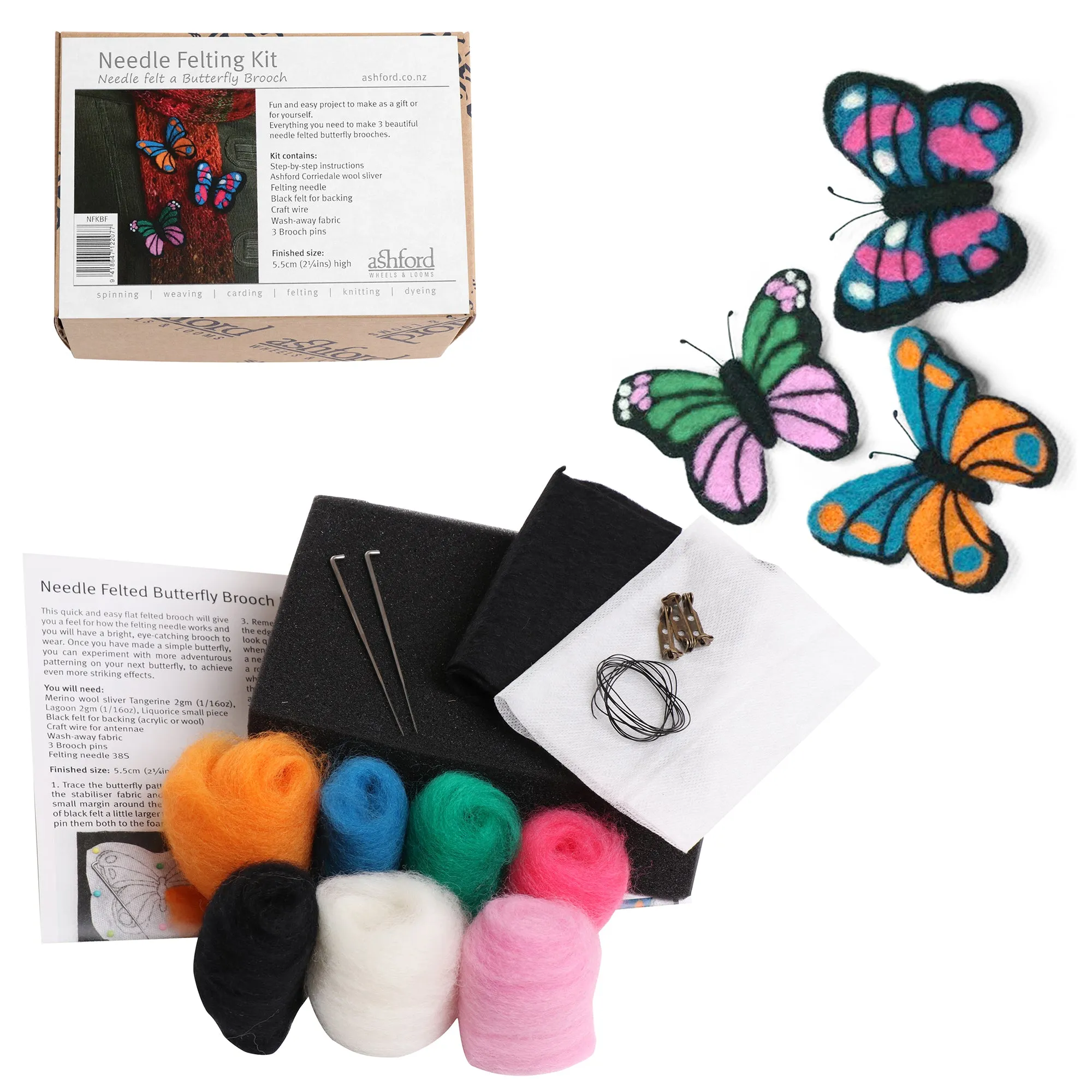 Ashford Needle Felting Kit - Butterflies